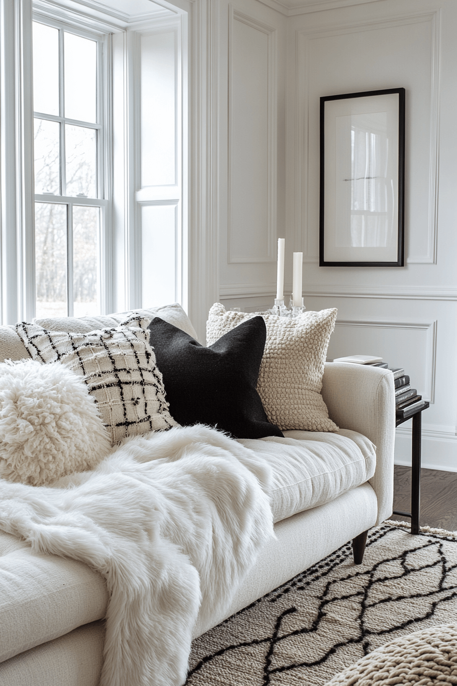 29 Black and White Living Room Decor Ideas That Make a Strong Statement 14 black and white living room decor