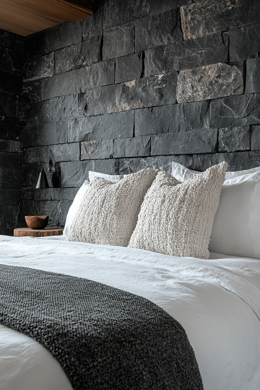 29 Stone Wall Bedroom Designs That Reflect Earthy Charm and Peace 14 Stone Wall Bedroom