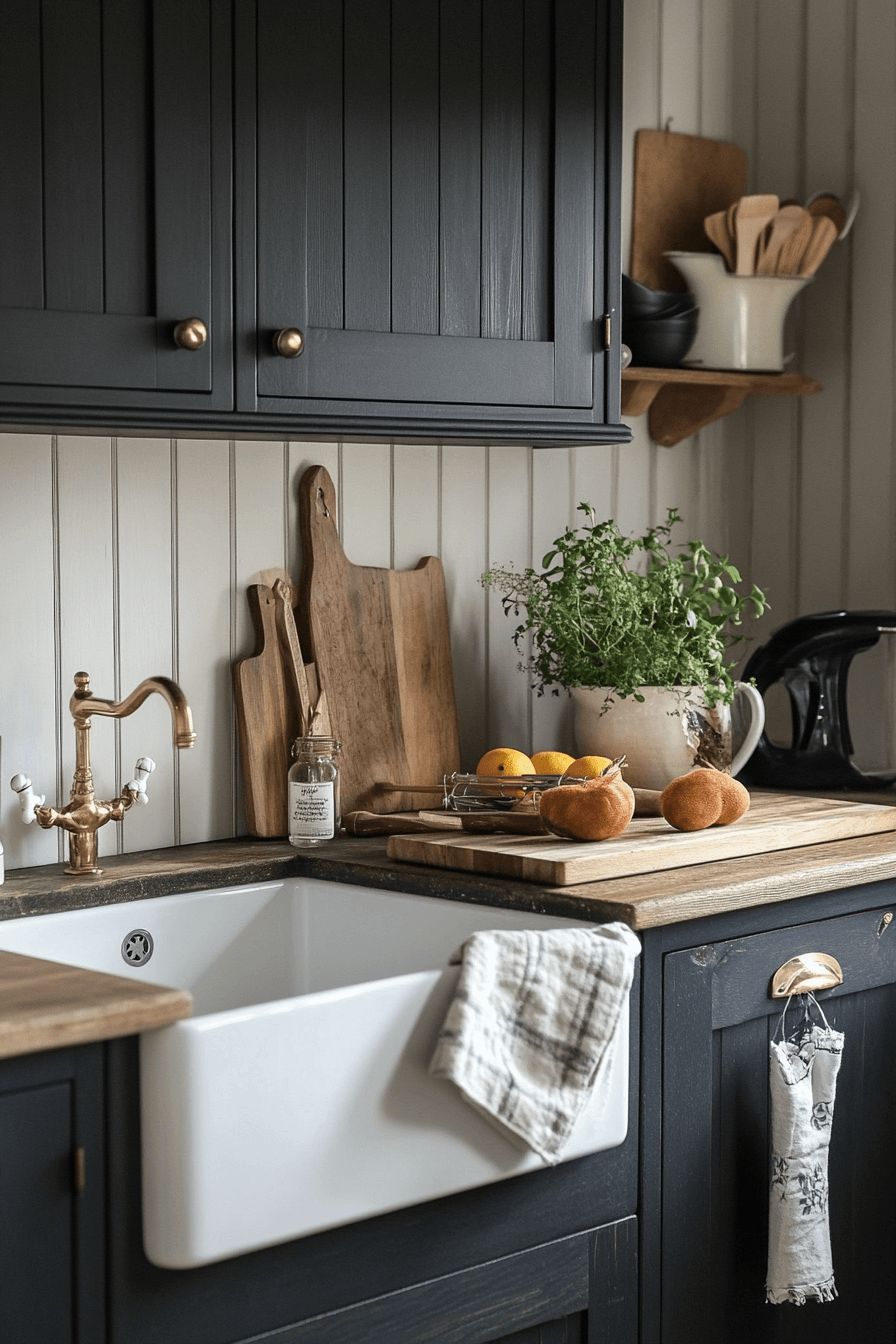 29 Moody Cottage Kitchen Interiors That Radiate Peace and Personality 15 moody cottage kitchen