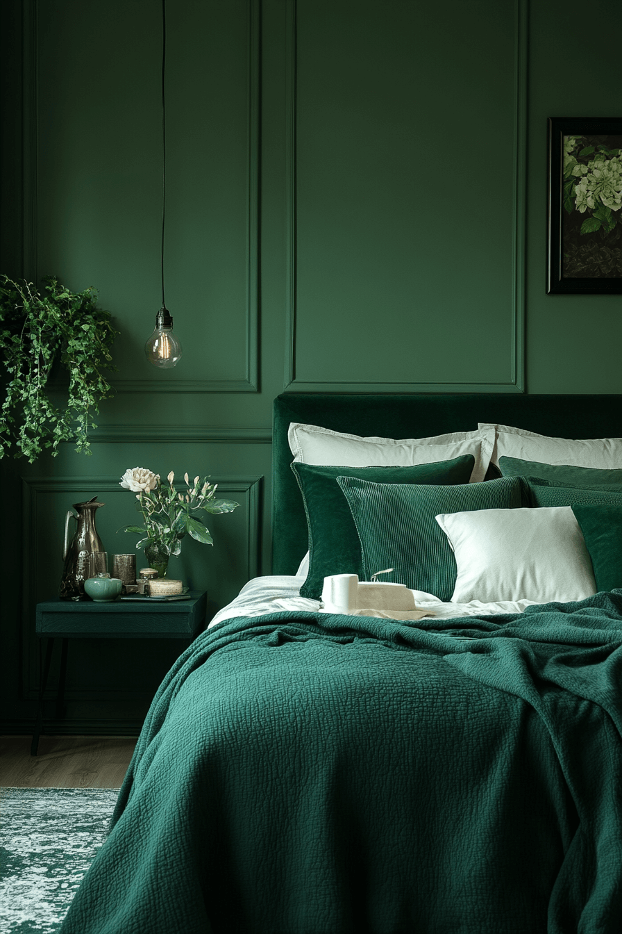 29 Moody Green Bedroom Designs to Turn Your Bedroom into a Tranquil Escape 15 moody green bedroom