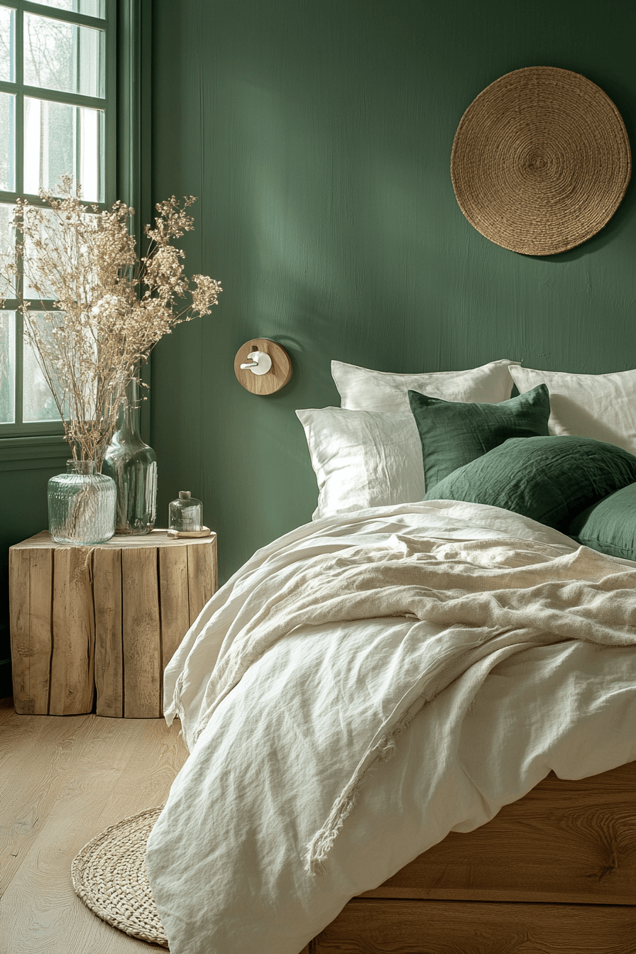 29 Moody Green Bedroom Designs to Turn Your Bedroom into a Tranquil Escape 17 moody green bedroom
