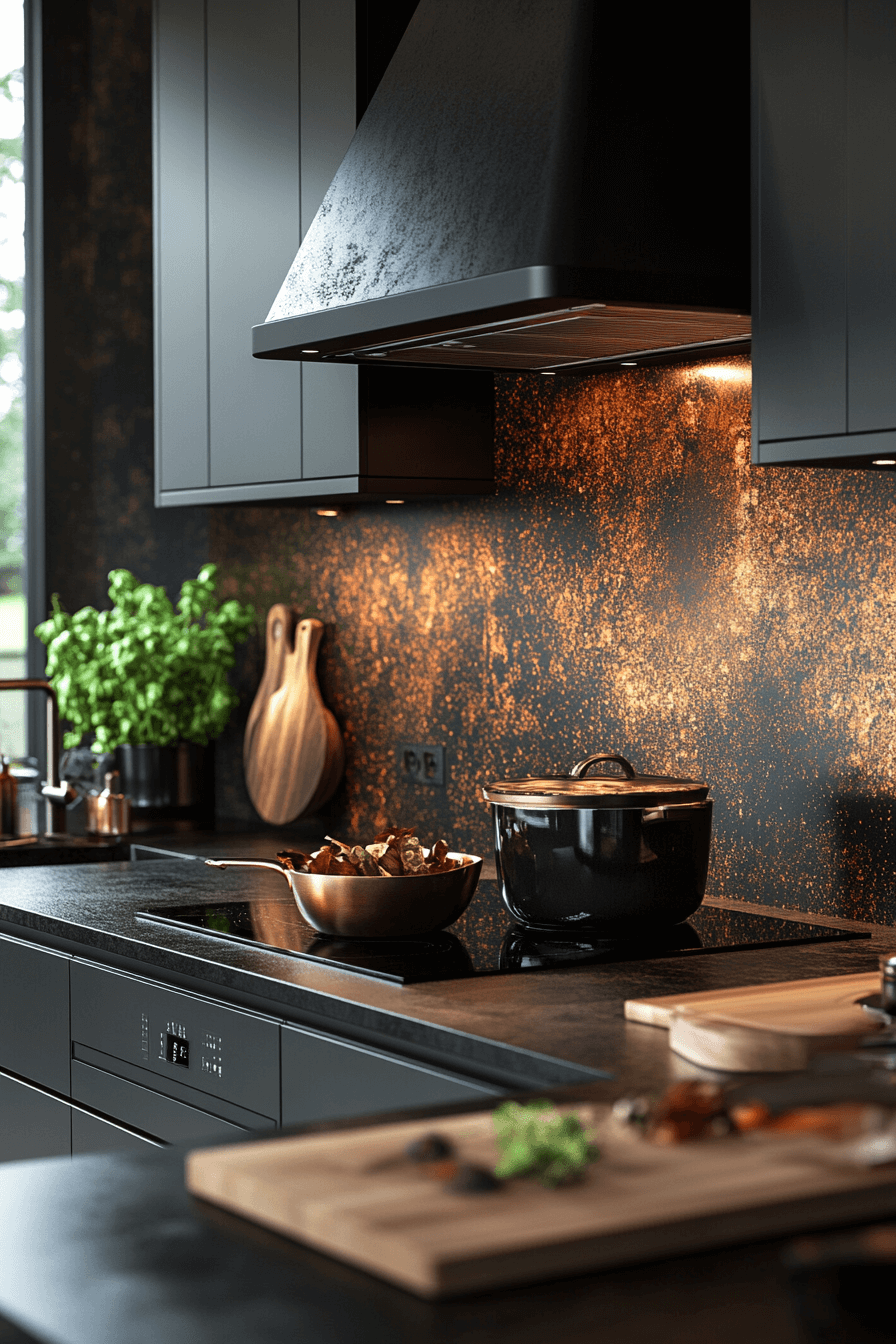 29 Dark and Moody Kitchen Spaces That Turn Everyday Cooking into Art 17 dark and moody kitchen