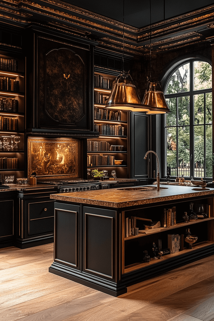 29 Dark Academia Kitchen Designs for Lovers of Literature and Aesthetics 18 dark academia kitchen
