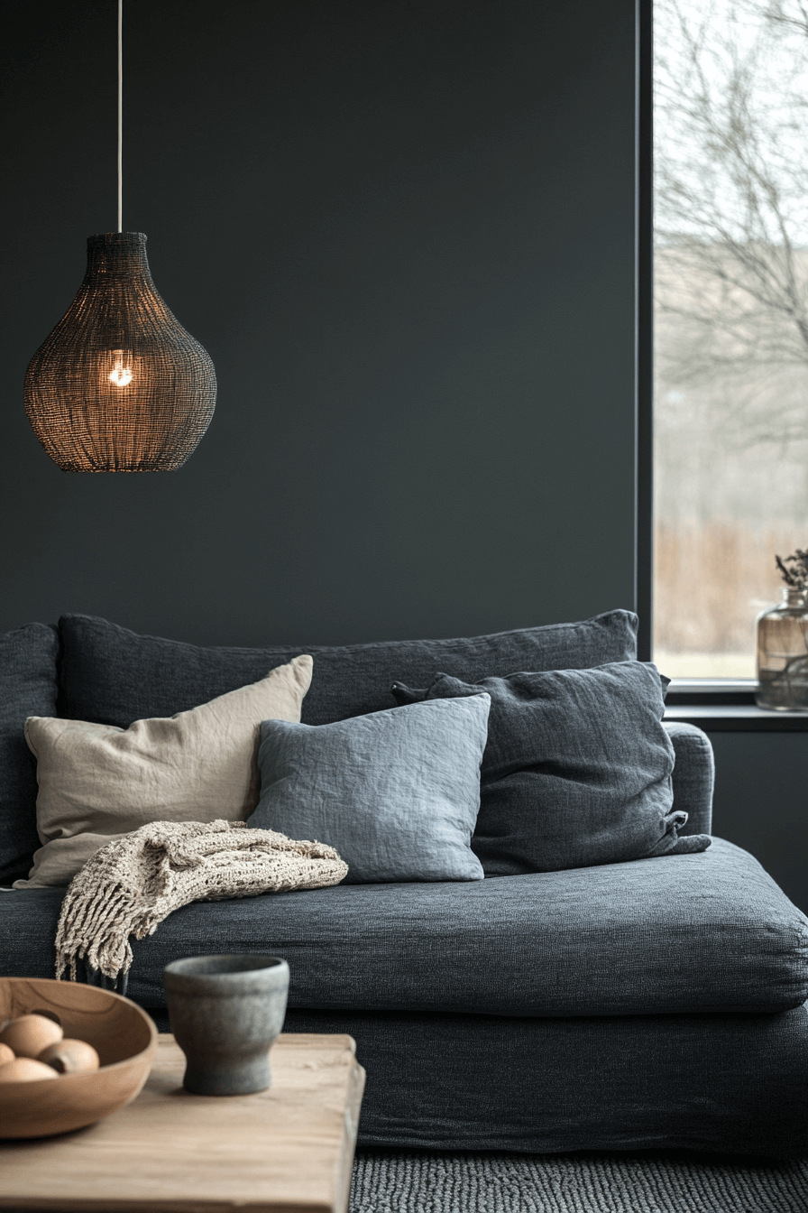 29 Dark Gray Couch Living Room Designs to Refresh Your Gathering Space 18 dark gray couch living room