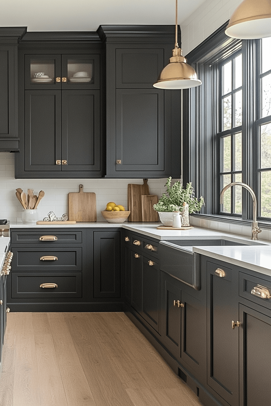 29 Dark Grey Kitchen Cabinets That Turn Simple Spaces Into Showstoppers 19 dark grey kitchen cabinets