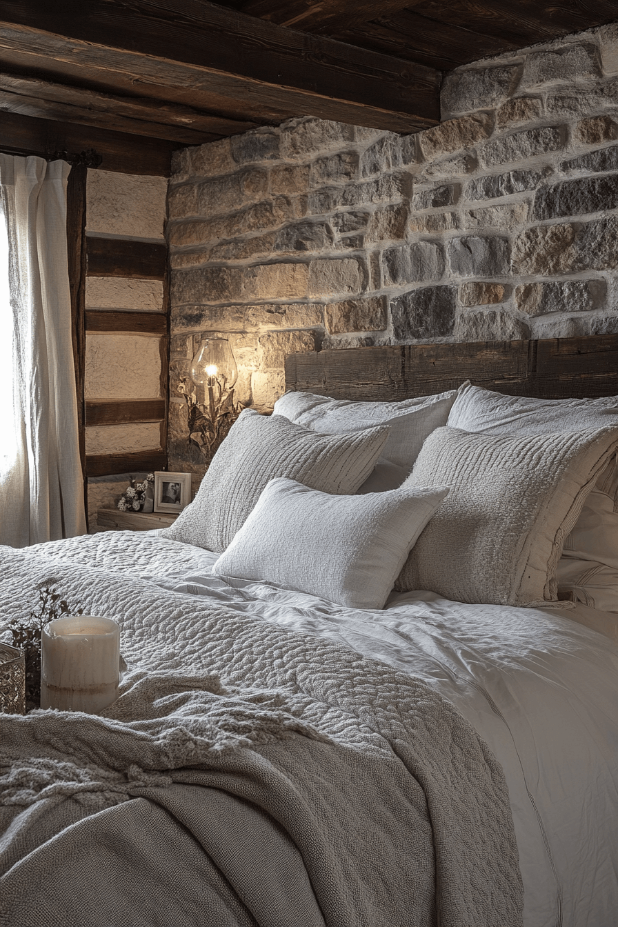 29 Stone Wall Bedroom Designs That Reflect Earthy Charm and Peace 19 Stone Wall Bedroom