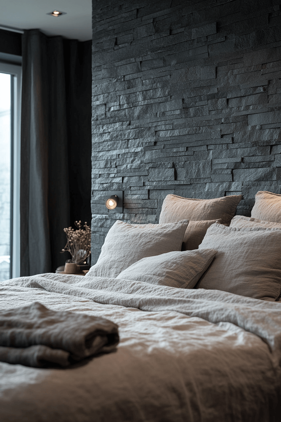 29 Stone Wall Bedroom Designs That Reflect Earthy Charm and Peace 2 Stone Wall Bedroom