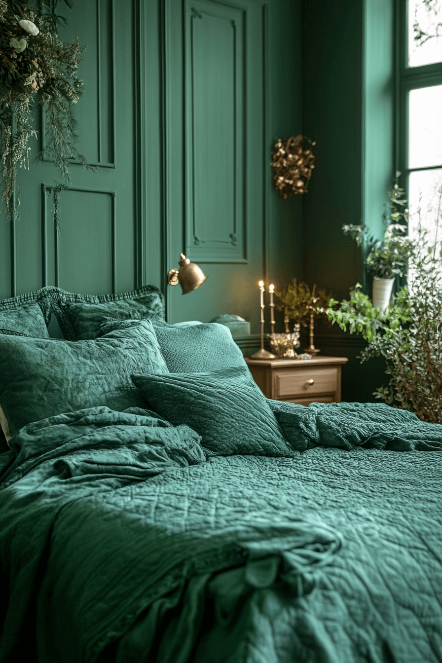 29 Moody Green Bedroom Designs to Turn Your Bedroom into a Tranquil Escape 2 moody green bedroom