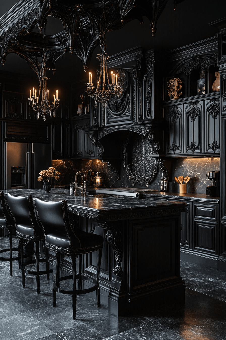 29 Dark and Moody Kitchen Spaces That Turn Everyday Cooking into Art 2 dark and moody kitchen