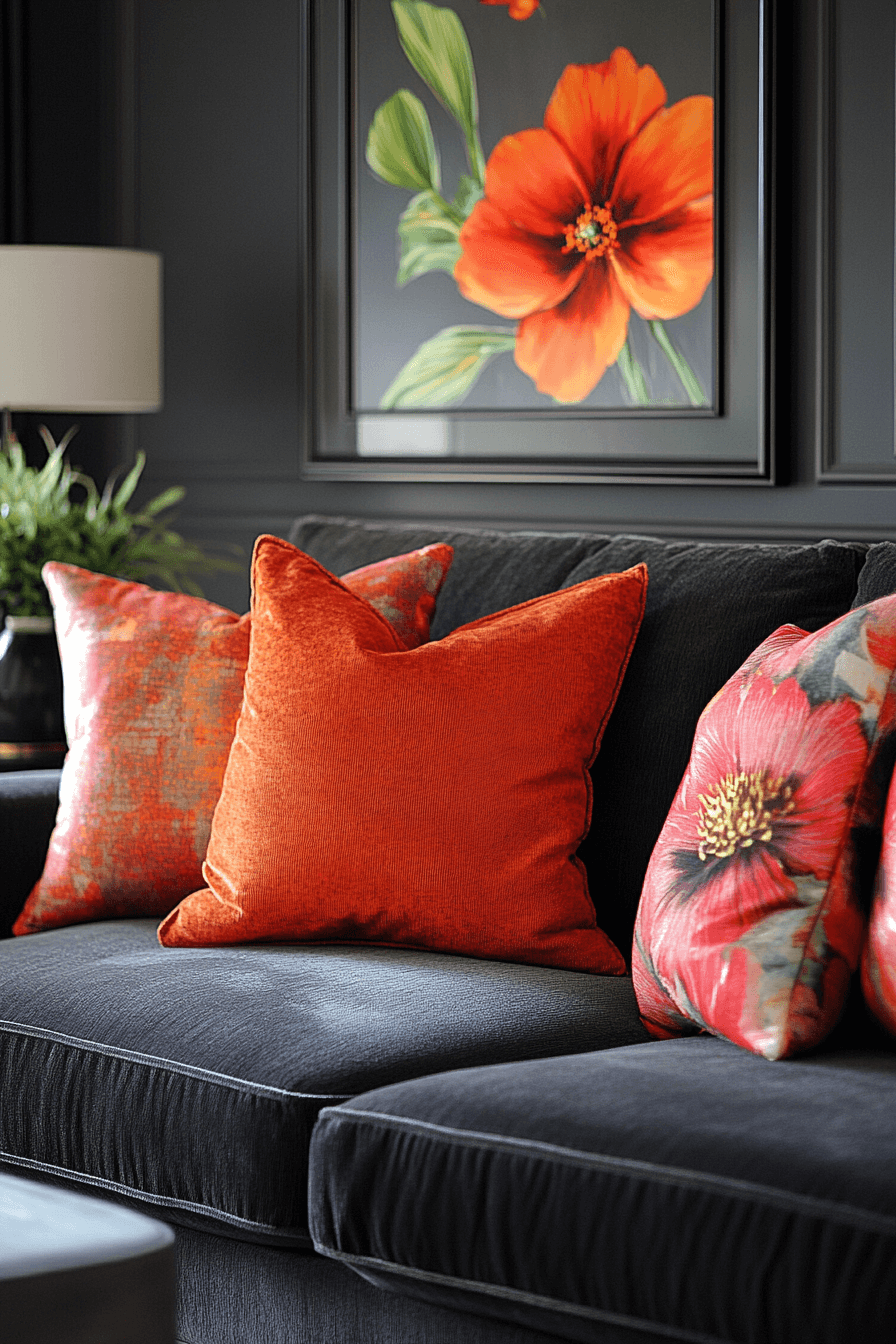 29 Dark Gray Couch Living Room Designs to Refresh Your Gathering Space 20 dark gray couch living room