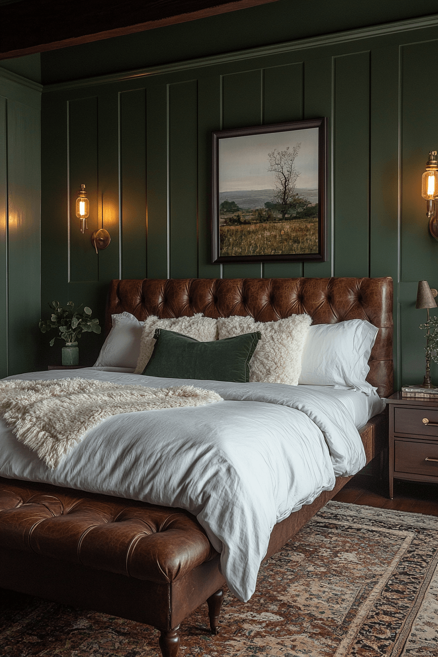 29 Moody Green Bedroom Designs to Turn Your Bedroom into a Tranquil Escape 21 moody green bedroom