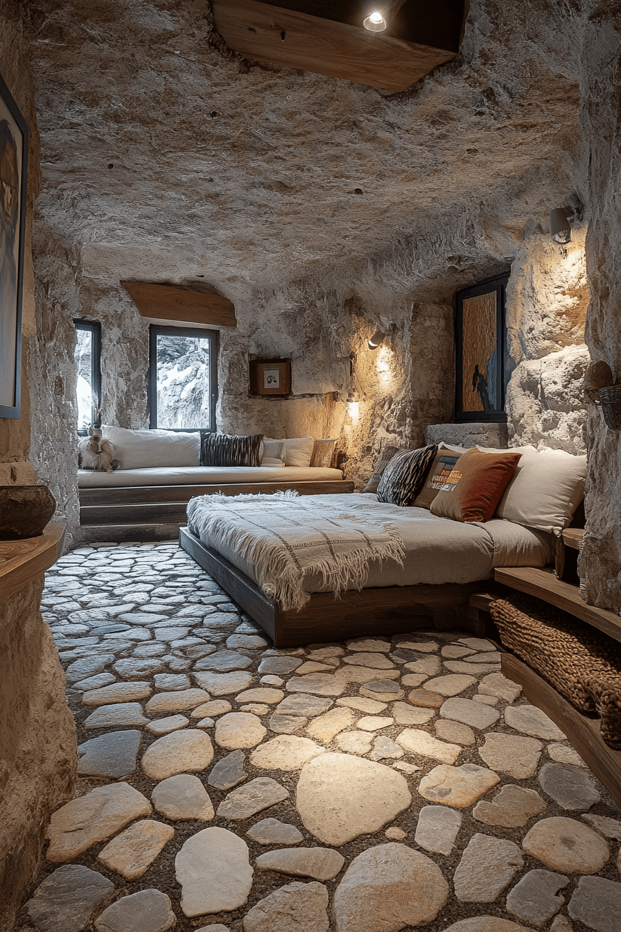 29 Stone Wall Bedroom Designs That Reflect Earthy Charm and Peace 23 Stone Wall Bedroom