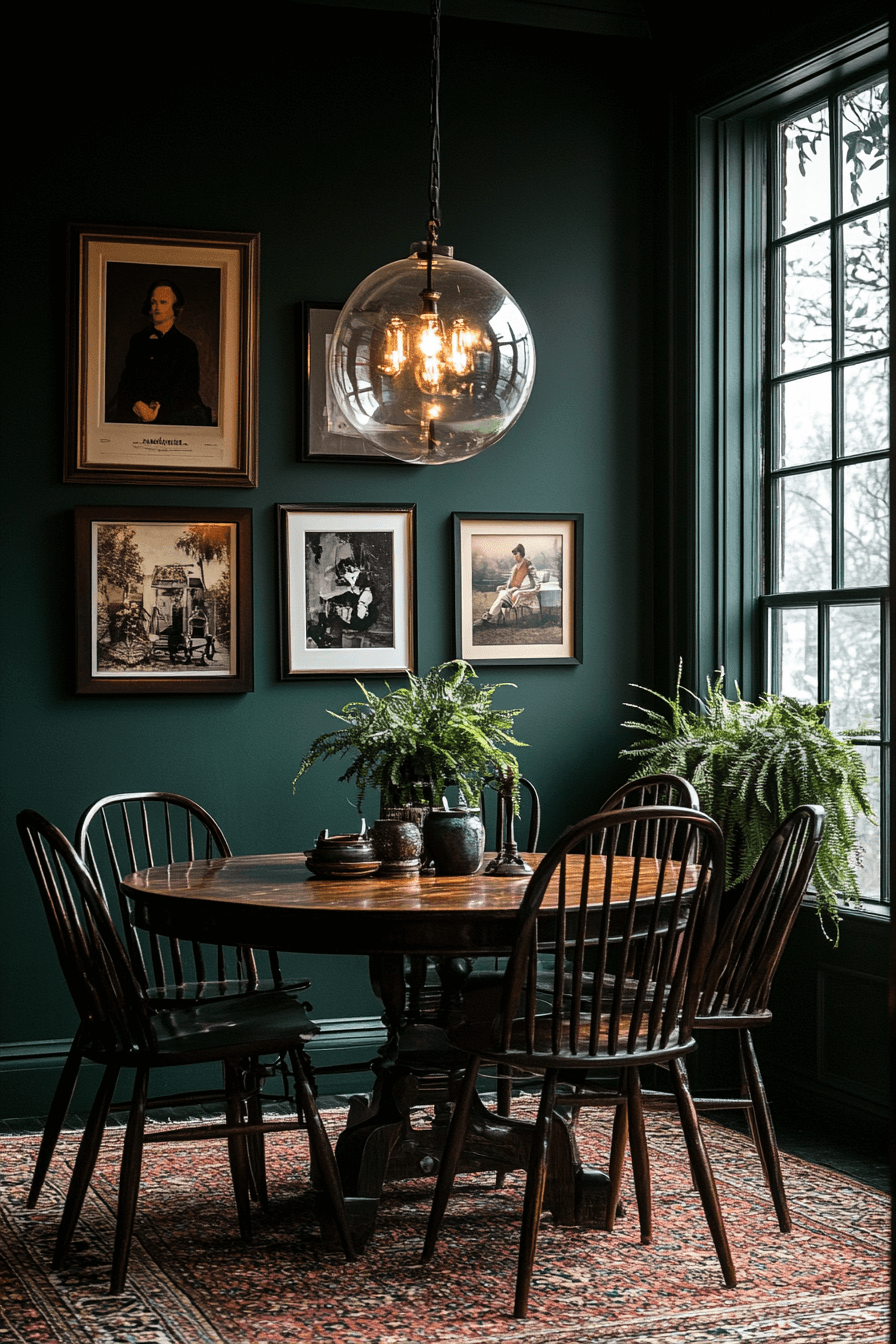 29 Moody Vintage Dining Room Aesthetics That Celebrate Classic Comfort 23 moody vintage dining room
