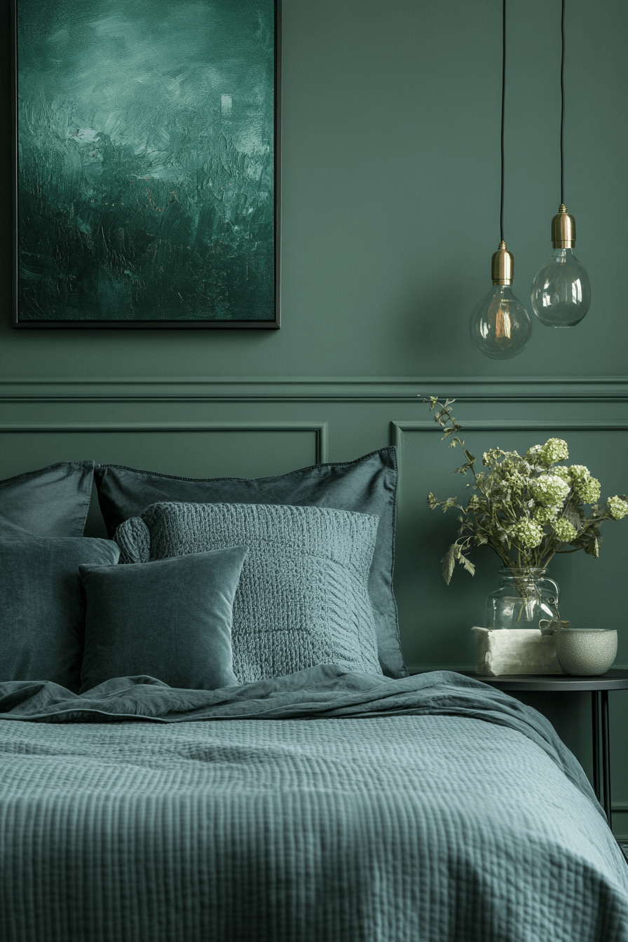29 Moody Green Bedroom Designs to Turn Your Bedroom into a Tranquil Escape 23 moody green bedroom