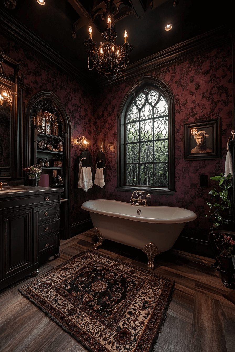 29 Moody Vintage Bathroom Ideas to Create a Timeless and Cozy Retreat 24 moody vintage bathroom
