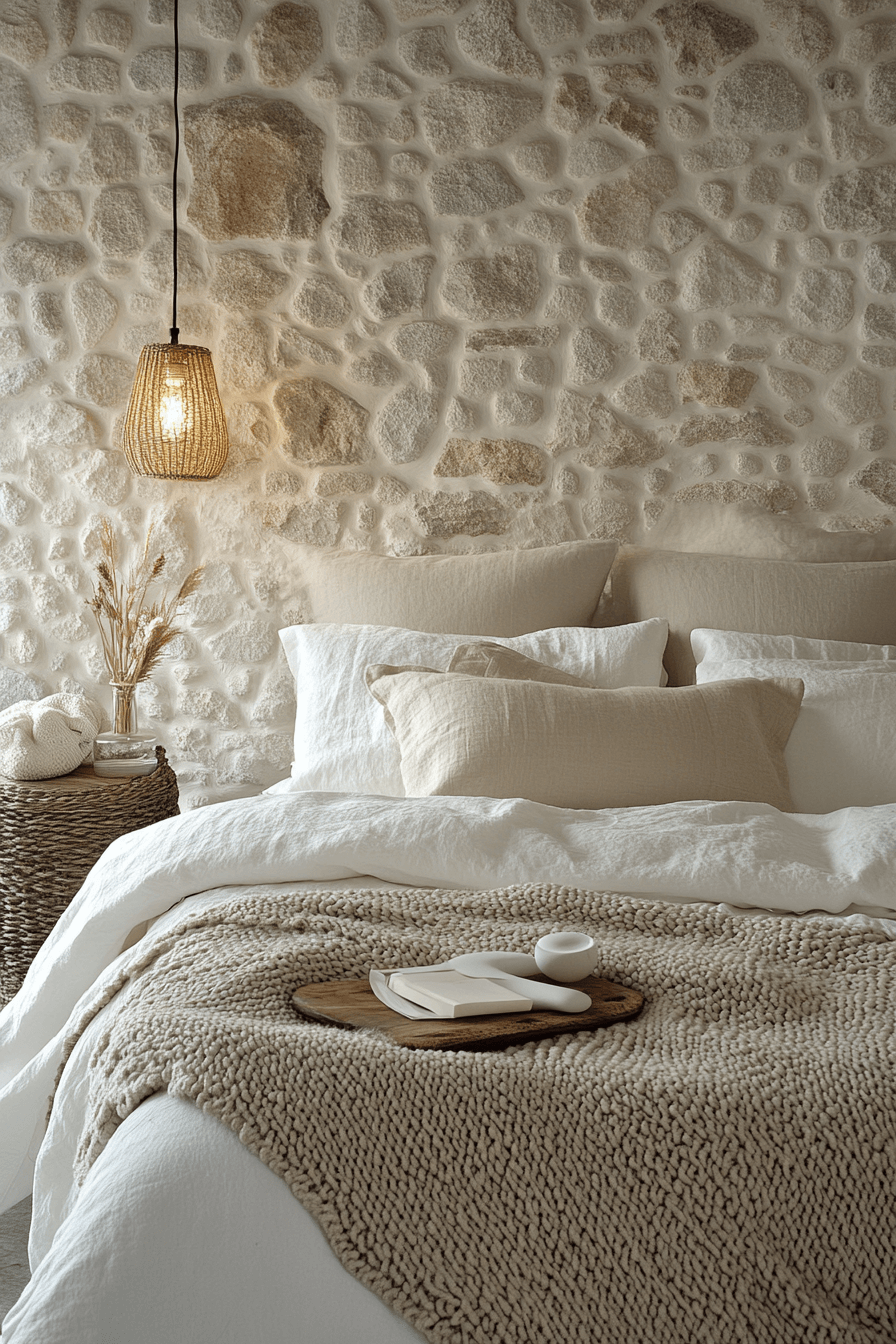 29 Stone Wall Bedroom Designs That Reflect Earthy Charm and Peace 25 Stone Wall Bedroom