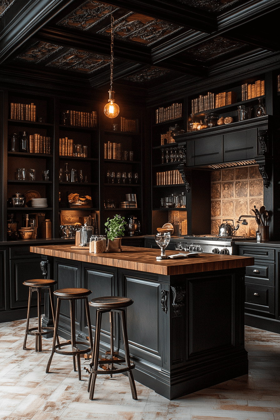 29 Dark Academia Kitchen Designs for Lovers of Literature and Aesthetics 25 dark academia kitchen