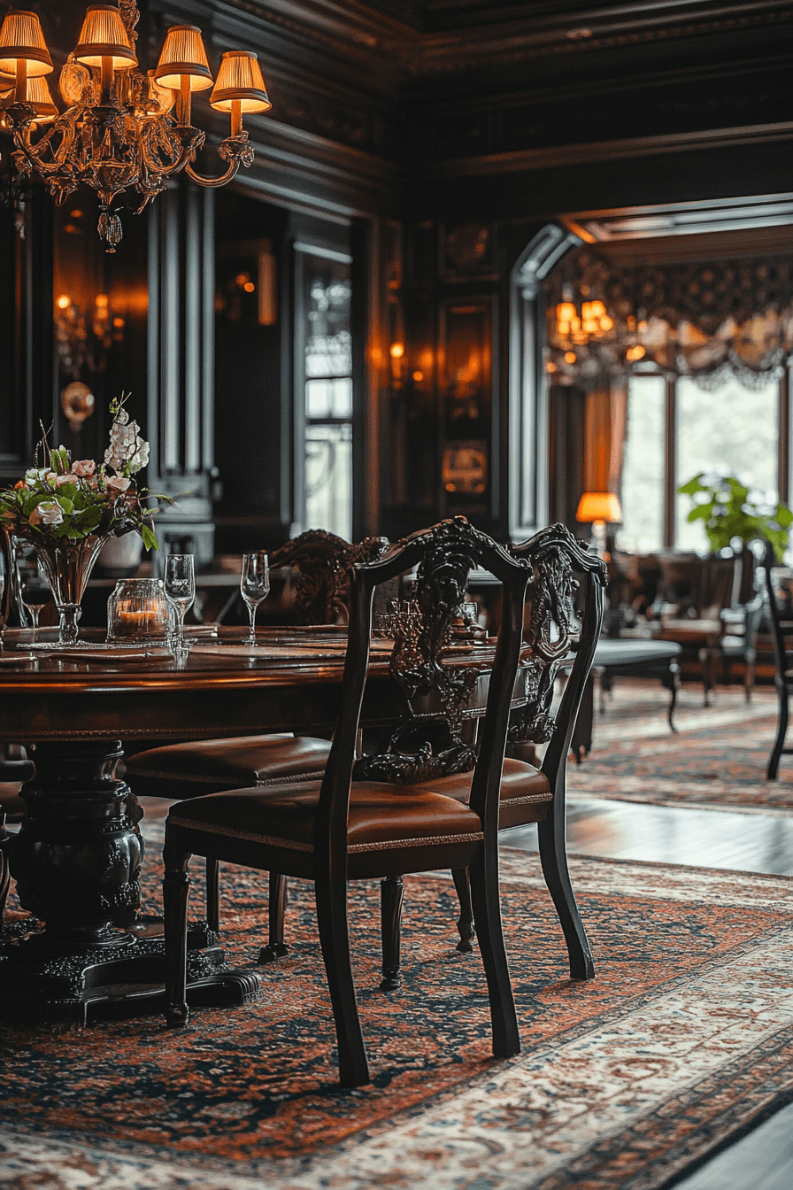 29 Moody Vintage Dining Room Aesthetics That Celebrate Classic Comfort 26 moody vintage dining room