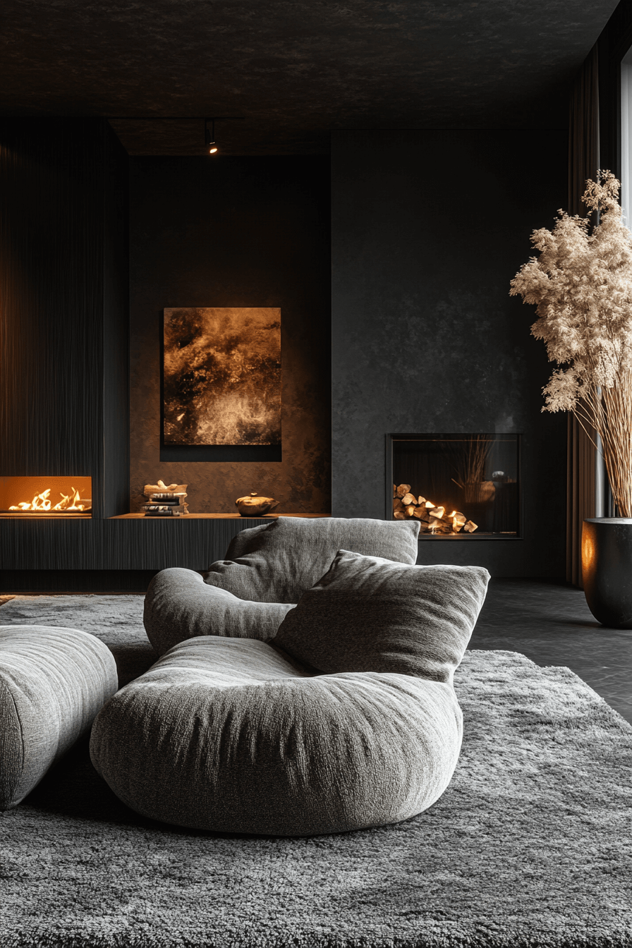 29 Black Living Room Decor Inspirations for a High-Contrast Aesthetic 27 black living room decor