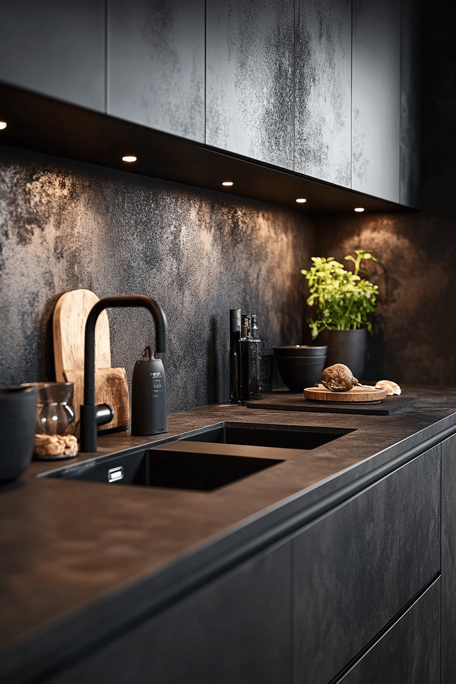 29 Small Moody Kitchen Inspirations That Make Darkness Feel Delightful 27 small moody kitchen