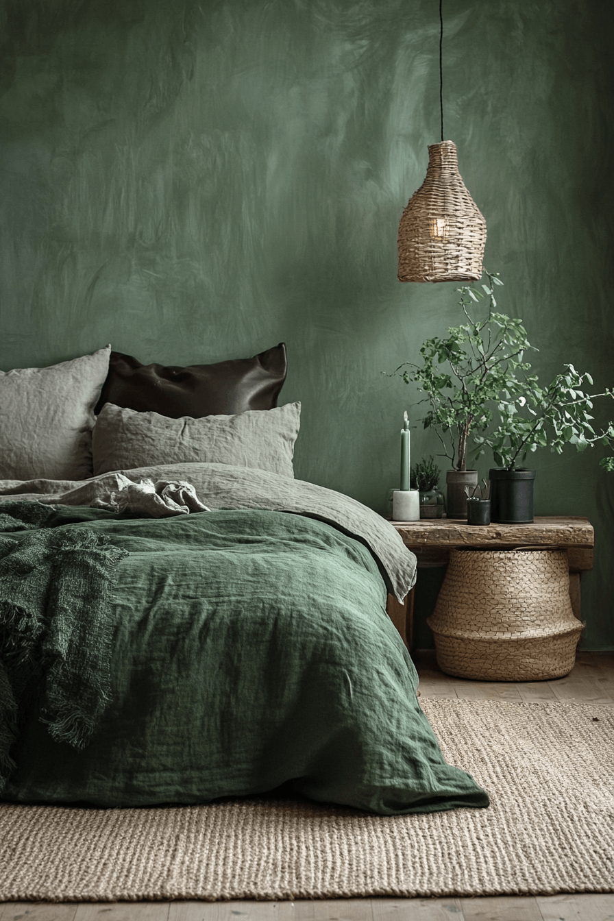 29 Moody Green Bedroom Designs to Turn Your Bedroom into a Tranquil Escape 4 moody green bedroom