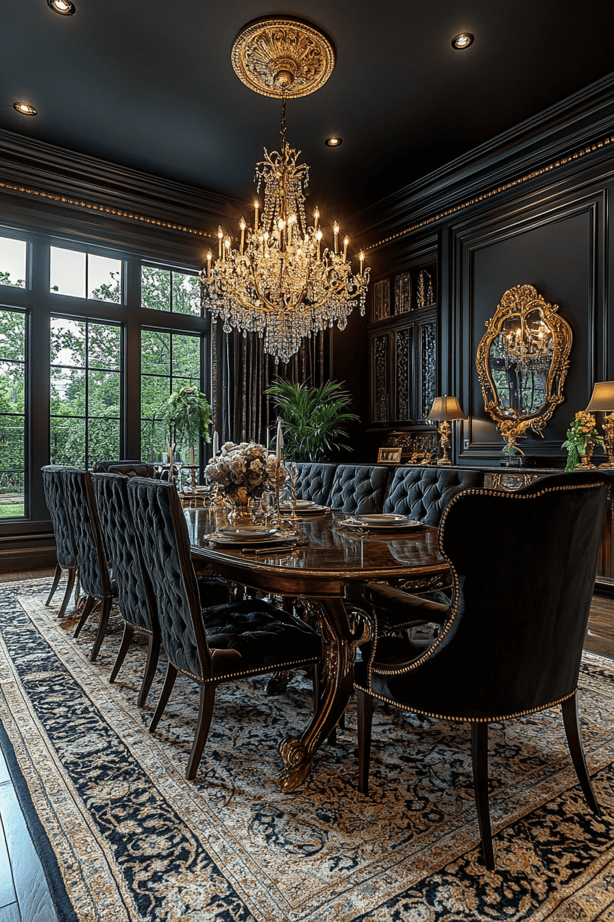 29 Moody Vintage Dining Room Aesthetics That Celebrate Classic Comfort 4 moody vintage dining room