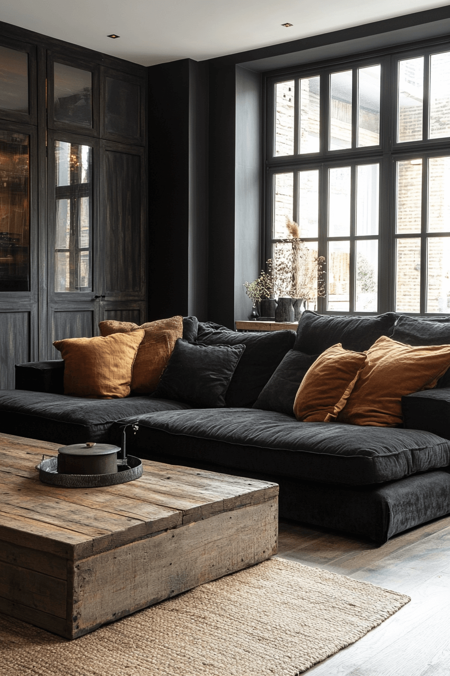 29 Black Living Room Decor Inspirations for a High-Contrast Aesthetic 4 black living room decor