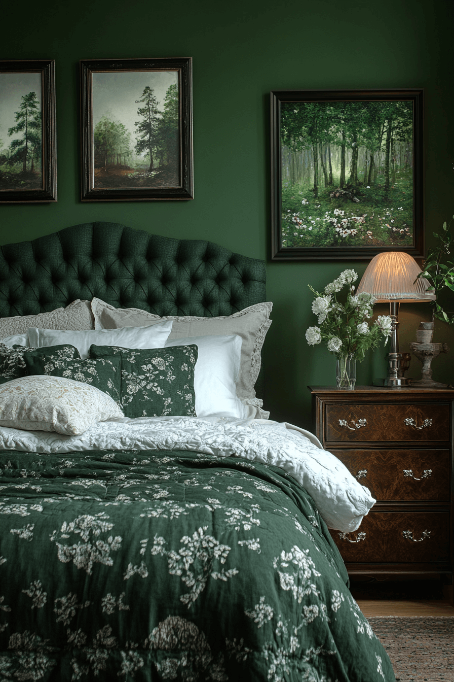 29 Moody Green Bedroom Designs to Turn Your Bedroom into a Tranquil Escape 5 moody green bedroom
