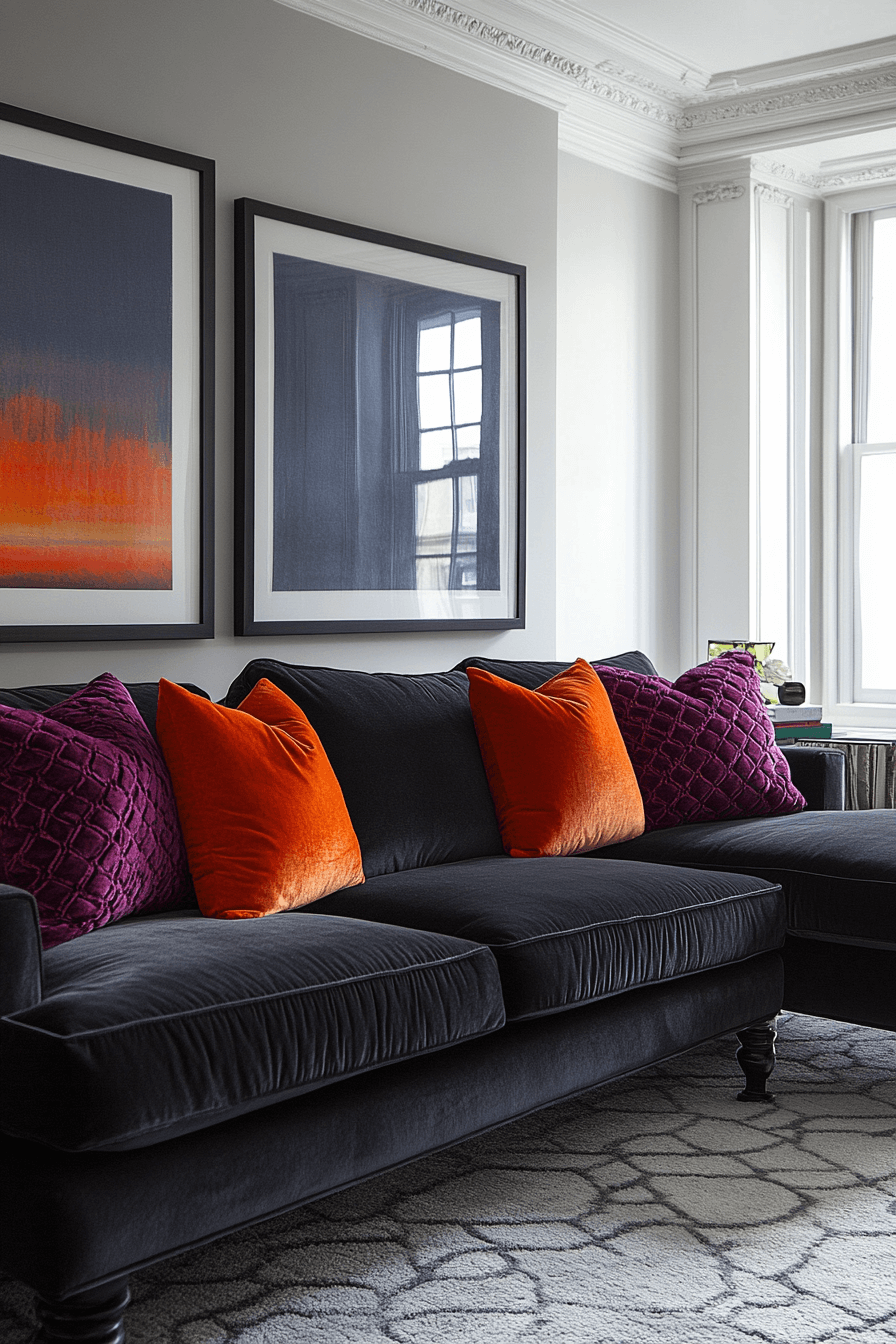 29 Dark Gray Couch Living Room Designs to Refresh Your Gathering Space 5 dark gray couch living room