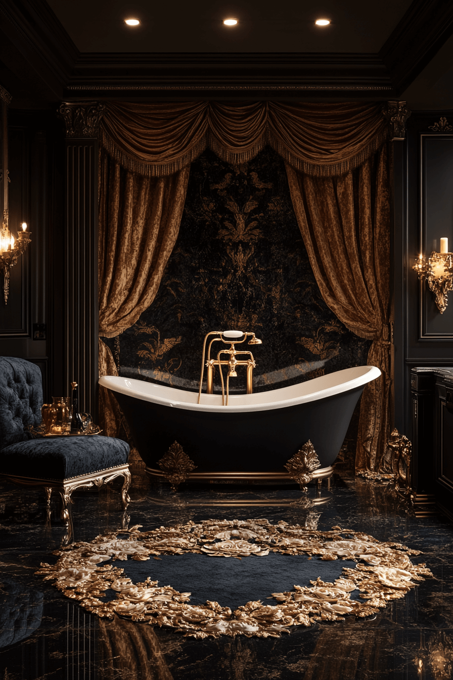 29 Moody Vintage Bathroom Ideas to Create a Timeless and Cozy Retreat 6 moody vintage bathroom