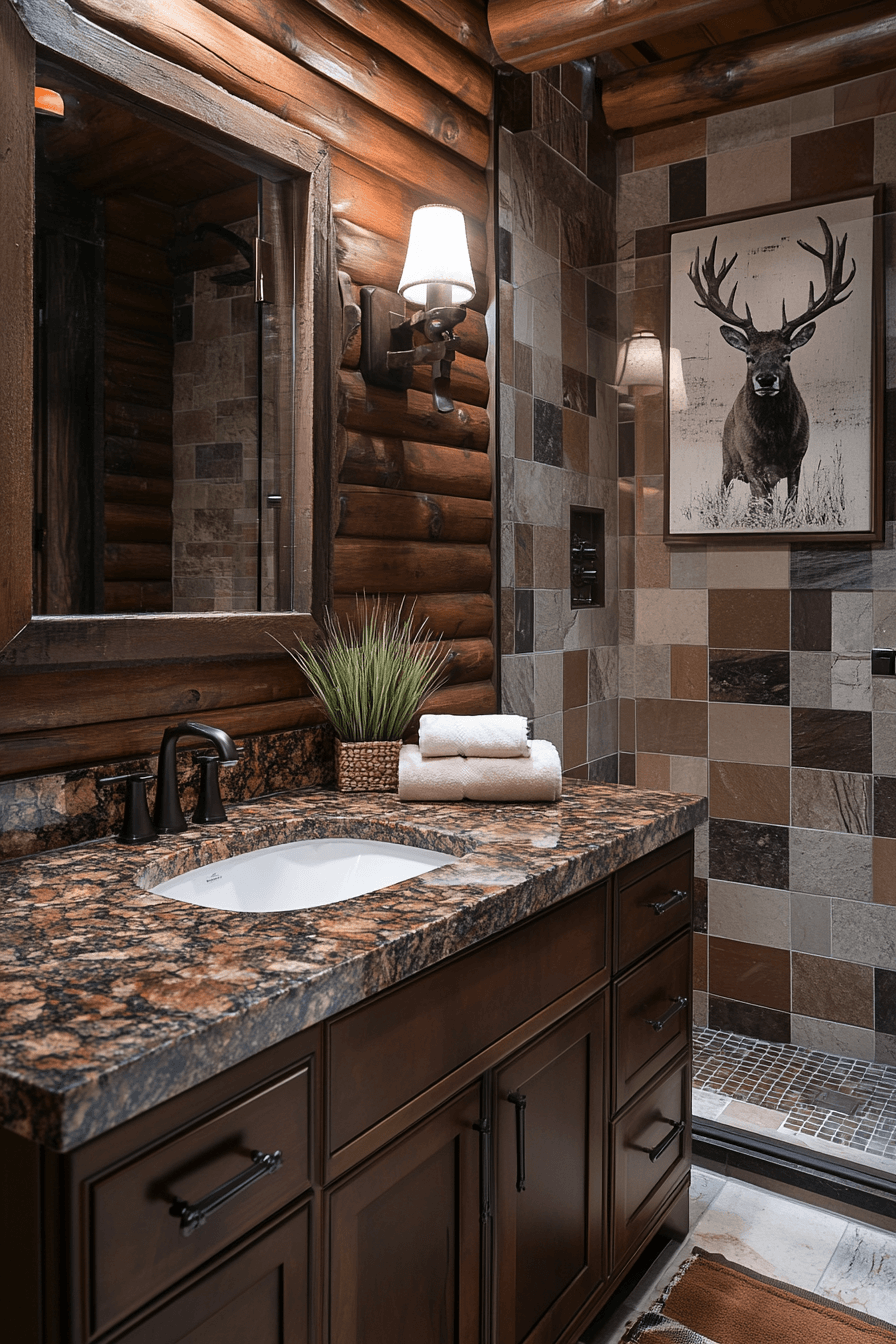 29 Old Cabin Interior Bathroom Inspirations for a Peaceful Escape 6 old cabin interior bathroom