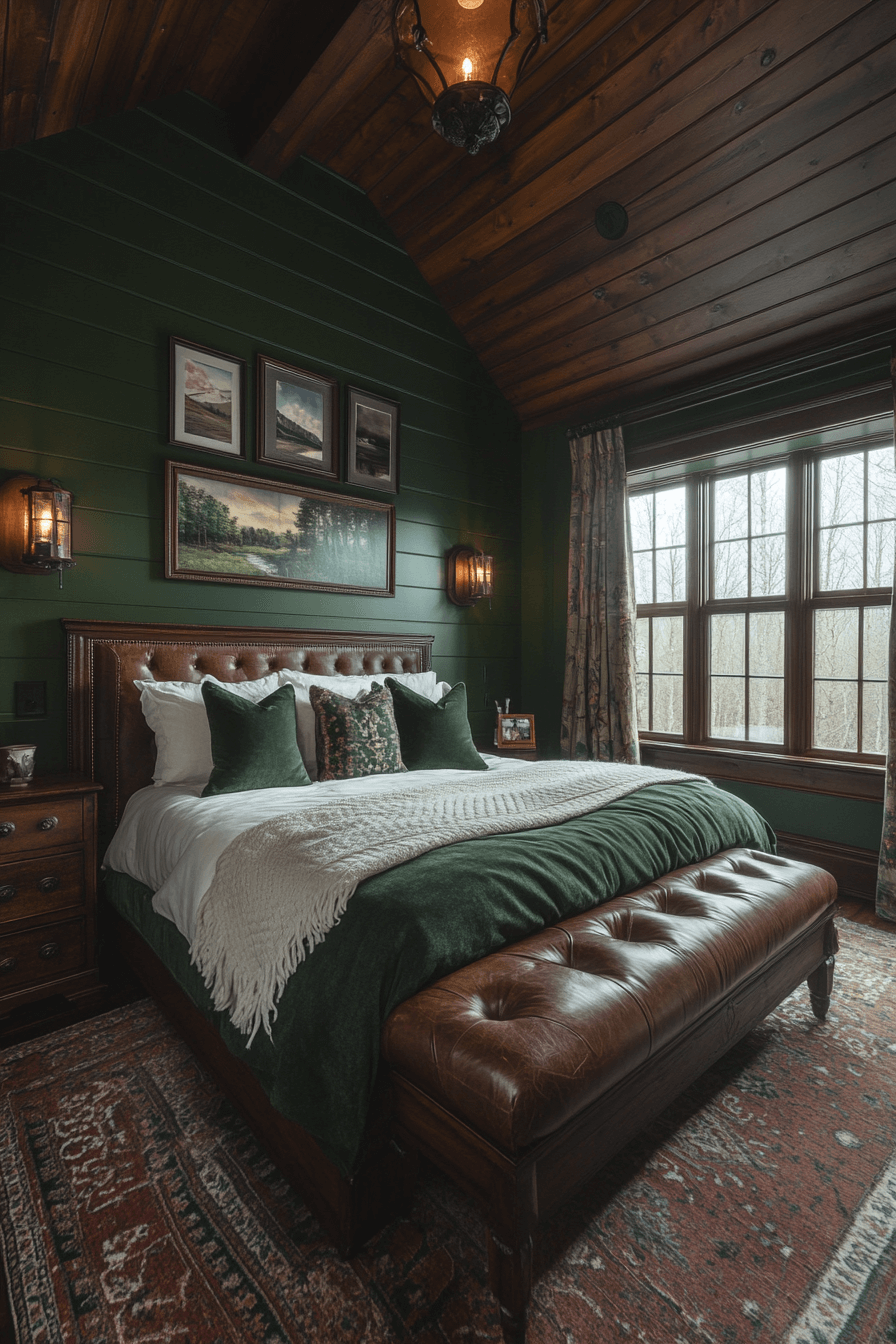 29 Moody Green Bedroom Designs to Turn Your Bedroom into a Tranquil Escape 6 moody green bedroom