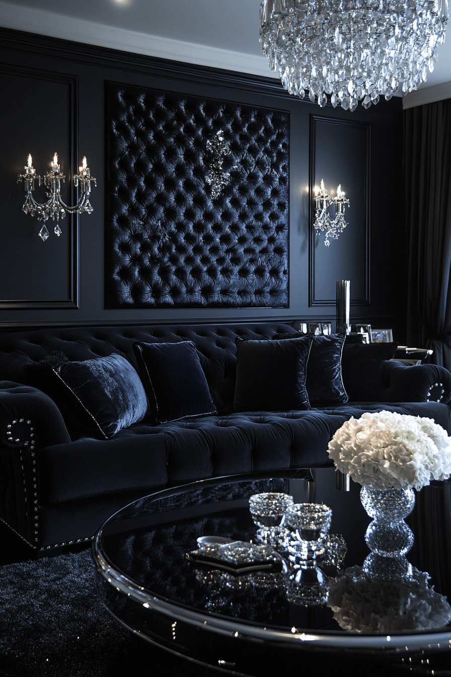 29 Black Living Room Decor Inspirations for a High-Contrast Aesthetic 7 black living room decor
