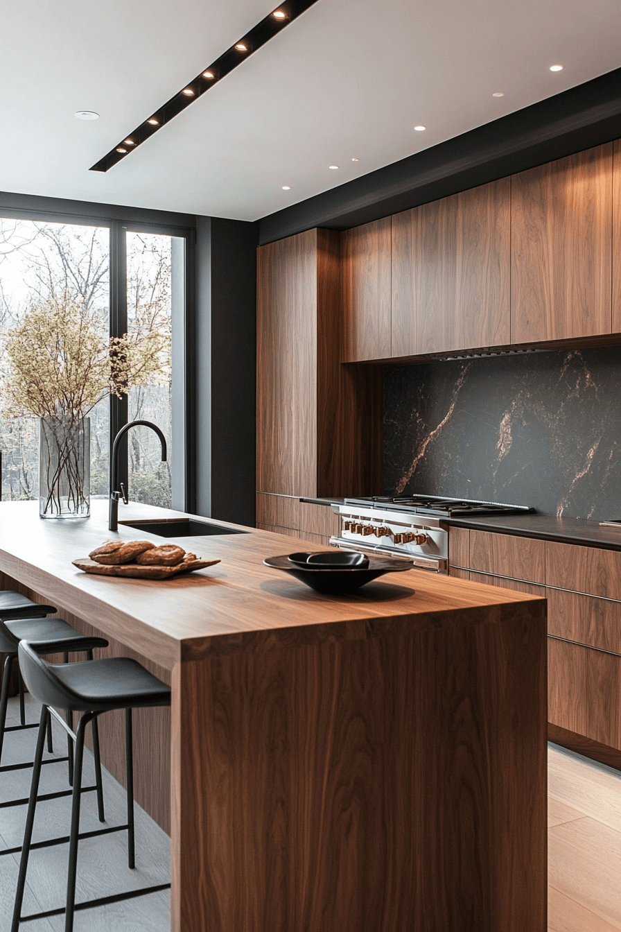 29 Walnut Kitchen Cabinets That Exude Understated Luxury 7 Walnut Kitchen Cabinets