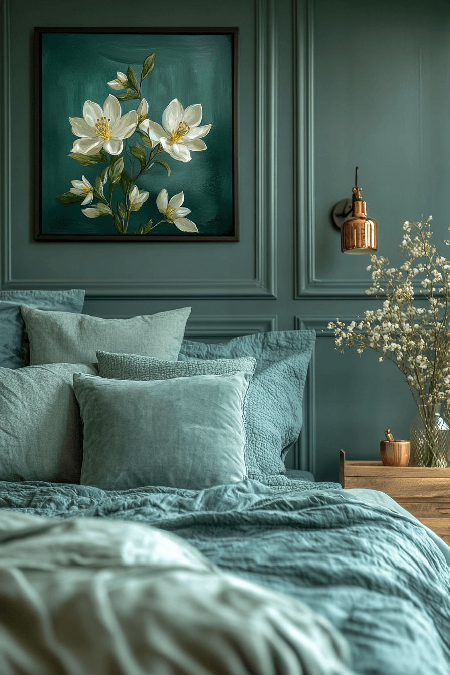 29 Moody Green Bedroom Designs to Turn Your Bedroom into a Tranquil Escape 7 moody green bedroom