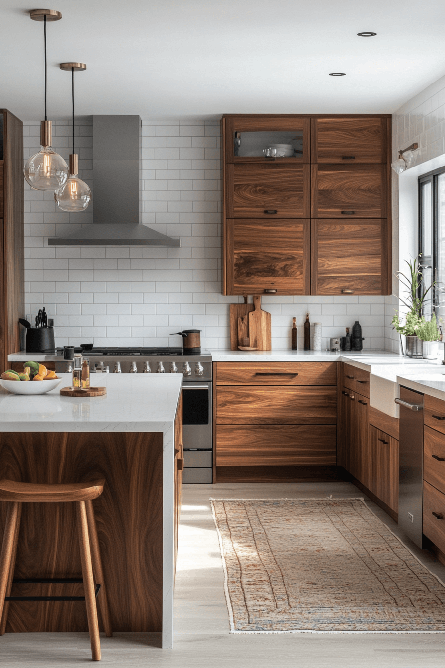 29 Walnut Kitchen Cabinets That Exude Understated Luxury 9 Walnut Kitchen Cabinets