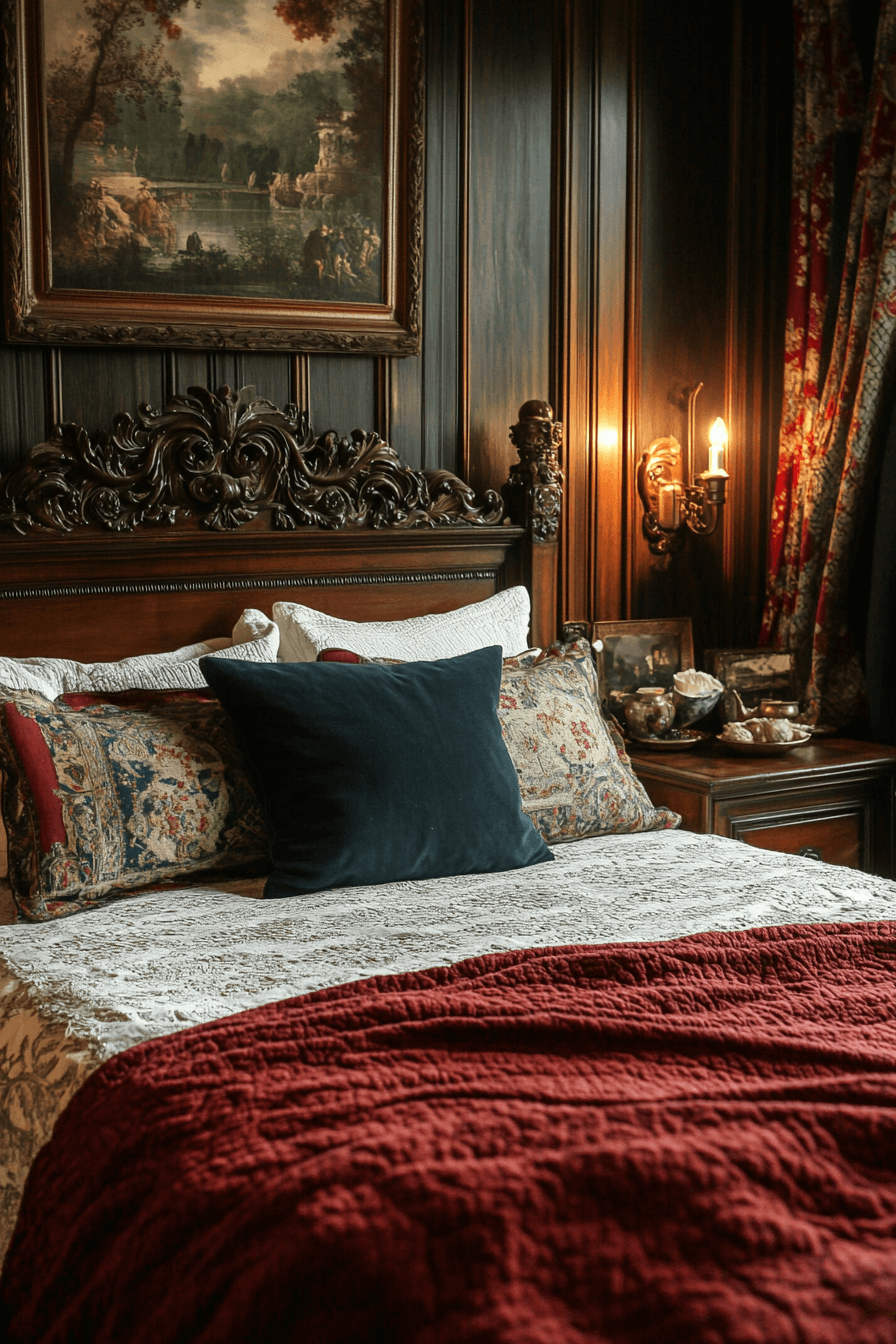 29 Moody Vintage Bedroom Ideas to Add Personality and Comfort to Your Room 9 moody vintage bedroom