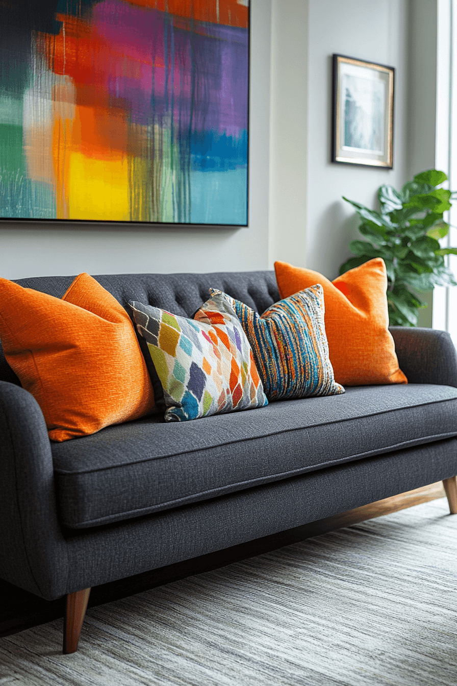 29 Dark Gray Couch Living Room Designs to Refresh Your Gathering Space 9 dark gray couch living room