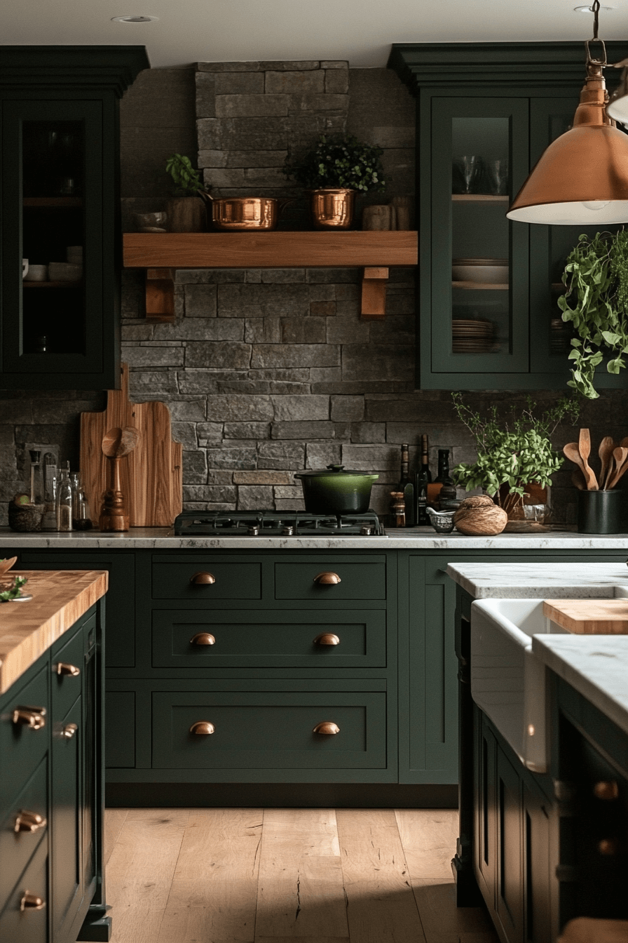 29 Moody Cottage Kitchen Interiors That Radiate Peace and Personality 9 moody cottage kitchen