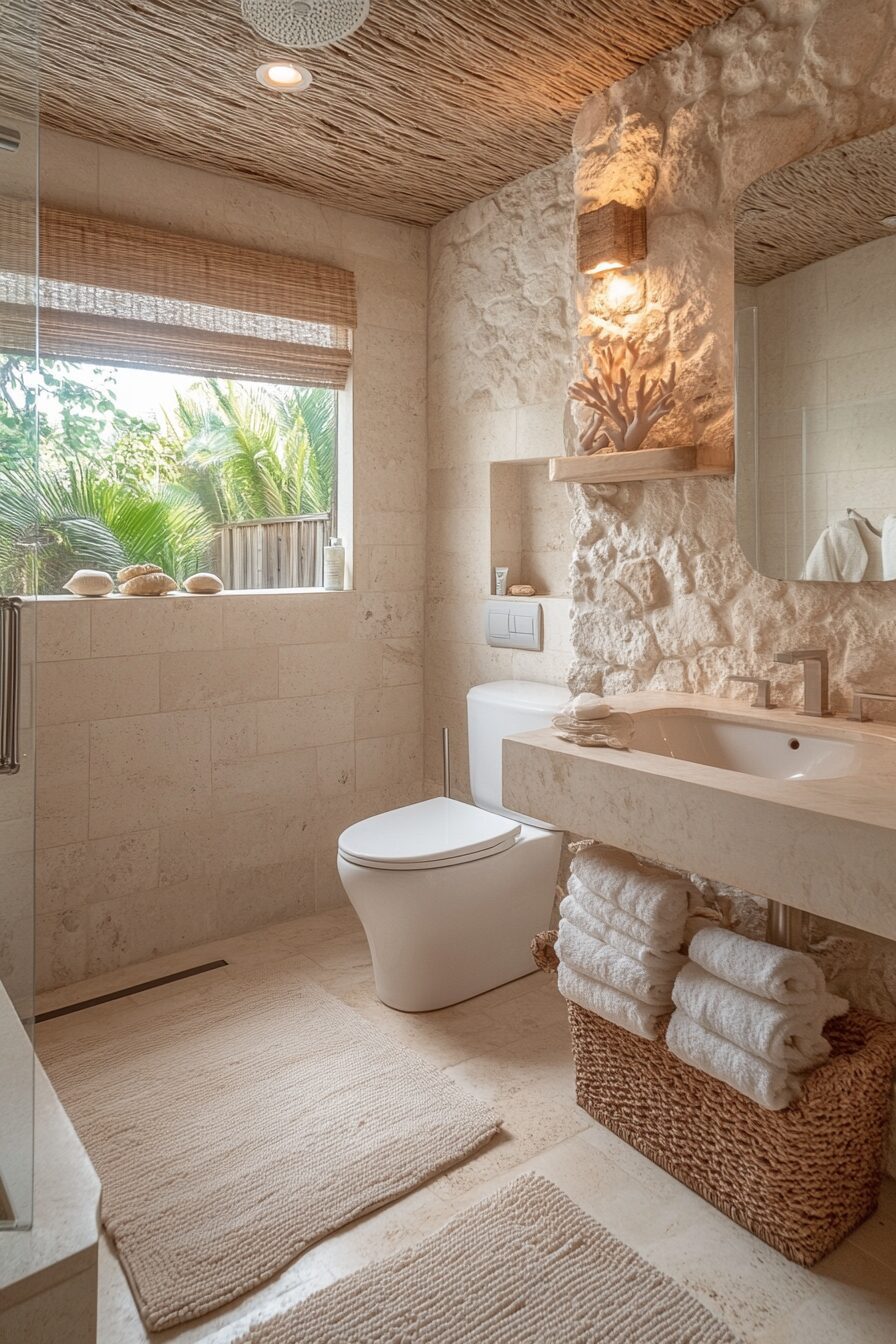 29 Tropical Bathroom Concepts That Embrace Coastal Comfort 20 tropical bathroom
