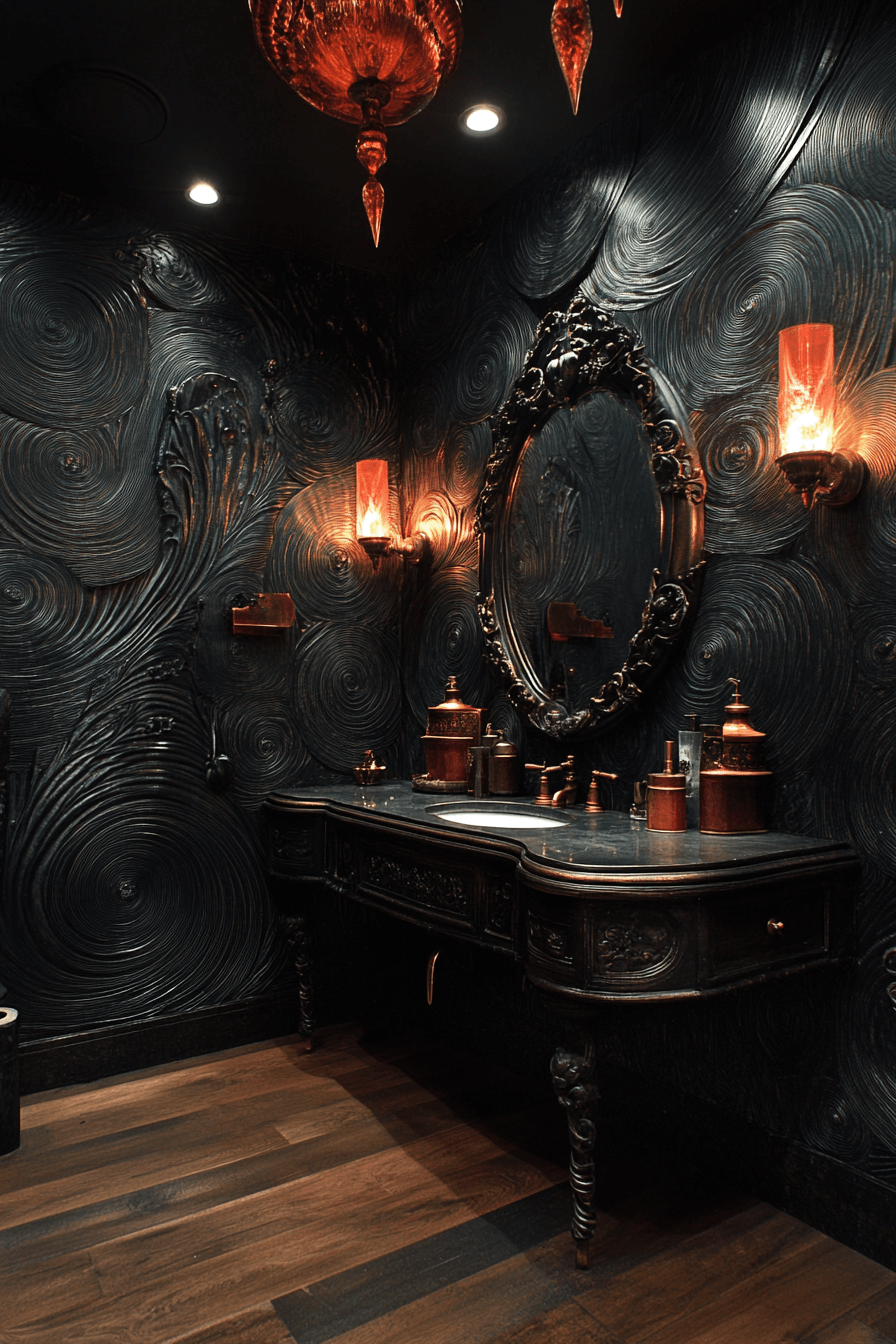 29 Whimsigoth Bathroom Elements That Celebrate Artistic Expression 11 whimsigoth bathroom