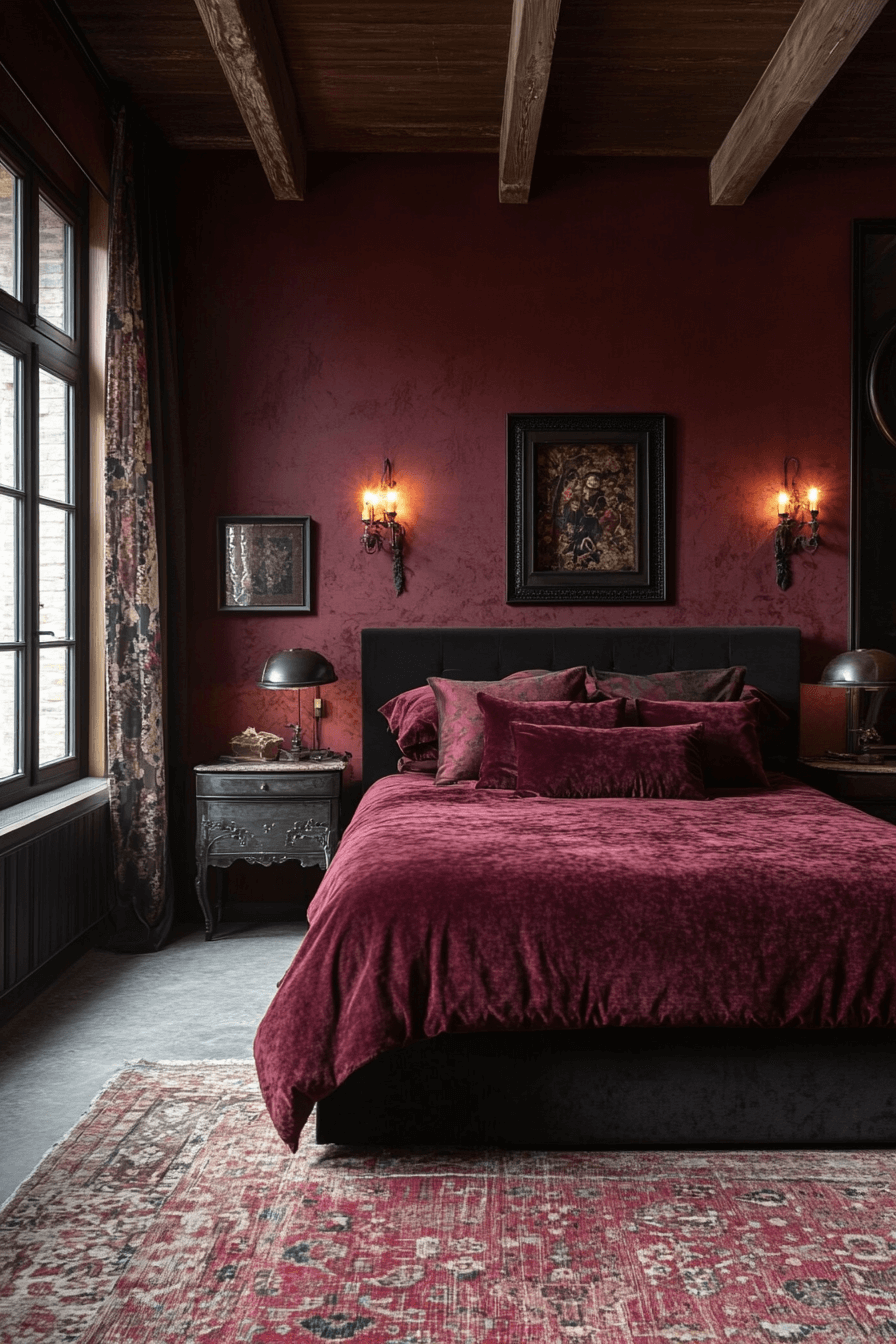 29 Dark Victorian Bedroom Looks to Create a Dreamy Gothic Escape 13 dark victorian bedroom