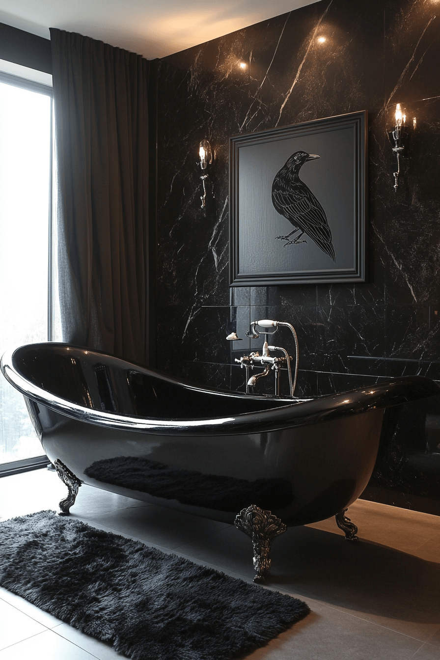 29 Whimsigoth Bathroom Elements That Celebrate Artistic Expression 14 whimsigoth bathroom