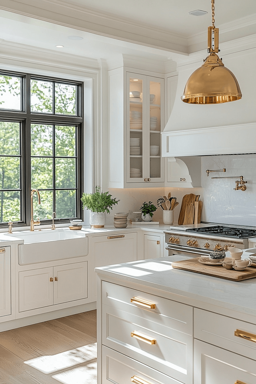 29 White and Gold Kitchen Designs for a Bright and Glamorous Space 15 white and gold kitchen