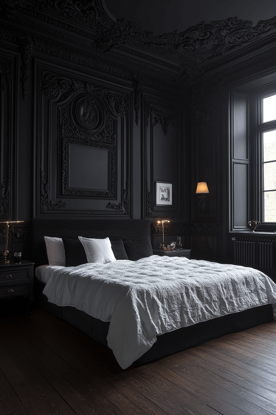 29 Dark Victorian Bedroom Looks to Create a Dreamy Gothic Escape 16 dark victorian bedroom