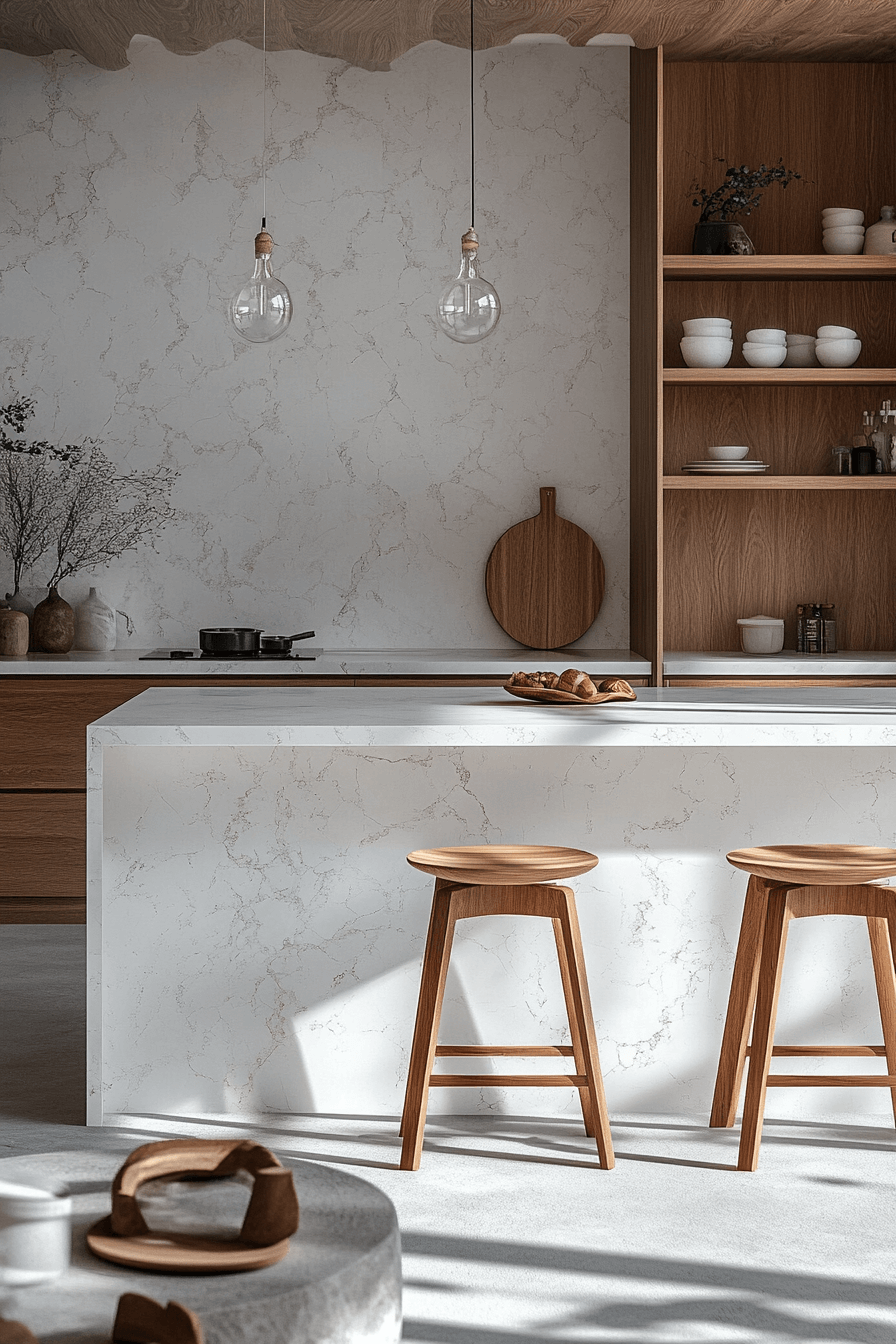 29 White Marble Kitchen Spaces That Feel Polished and Peaceful 19 white marble kitchen