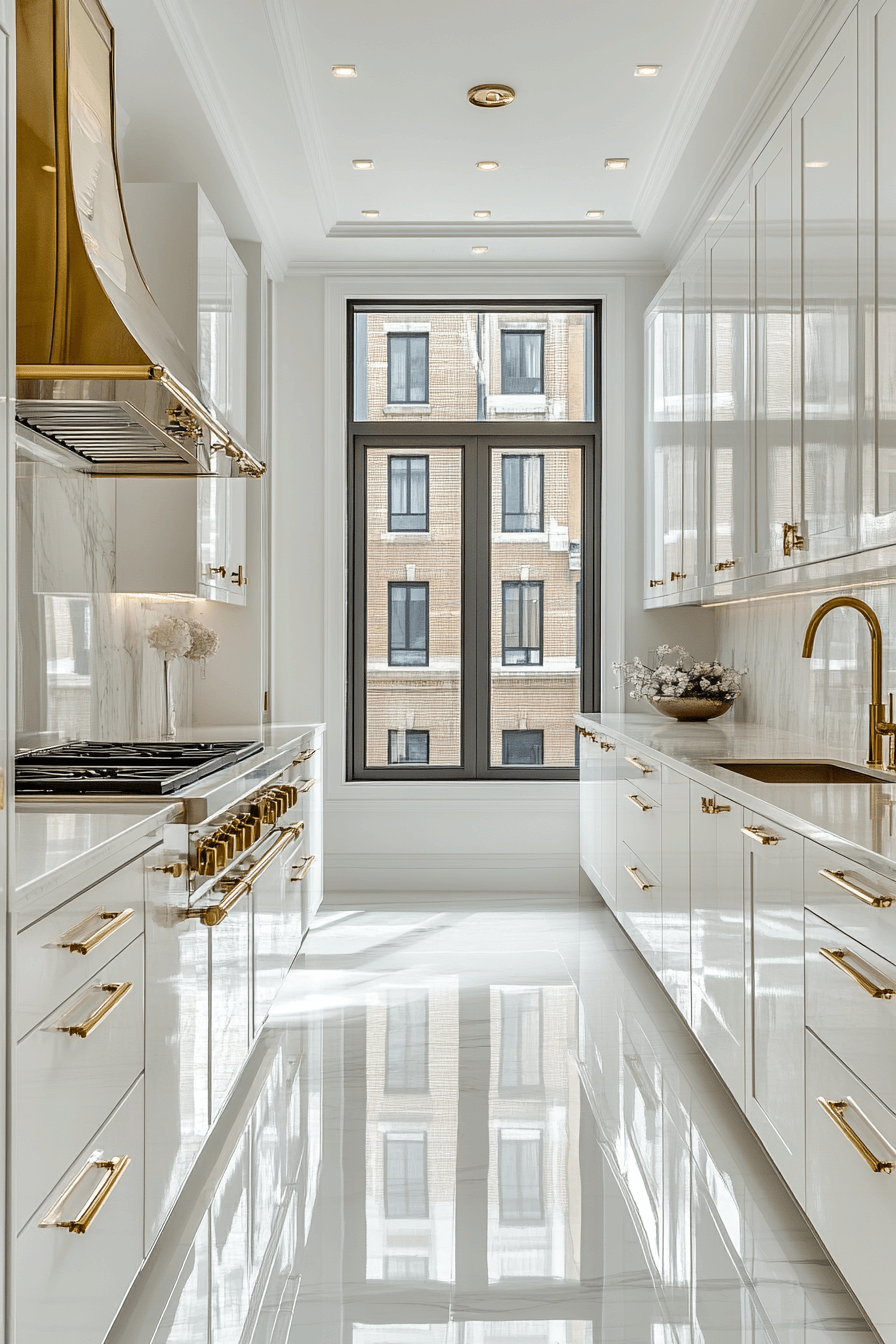 29 White and Gold Kitchen Designs for a Bright and Glamorous Space 2 white and gold kitchen