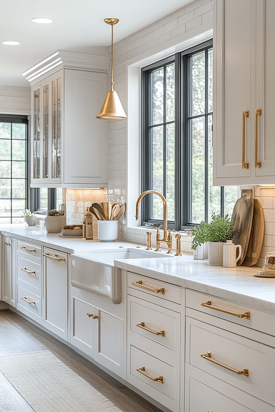 29 White and Gold Kitchen Designs for a Bright and Glamorous Space 21 white and gold kitchen