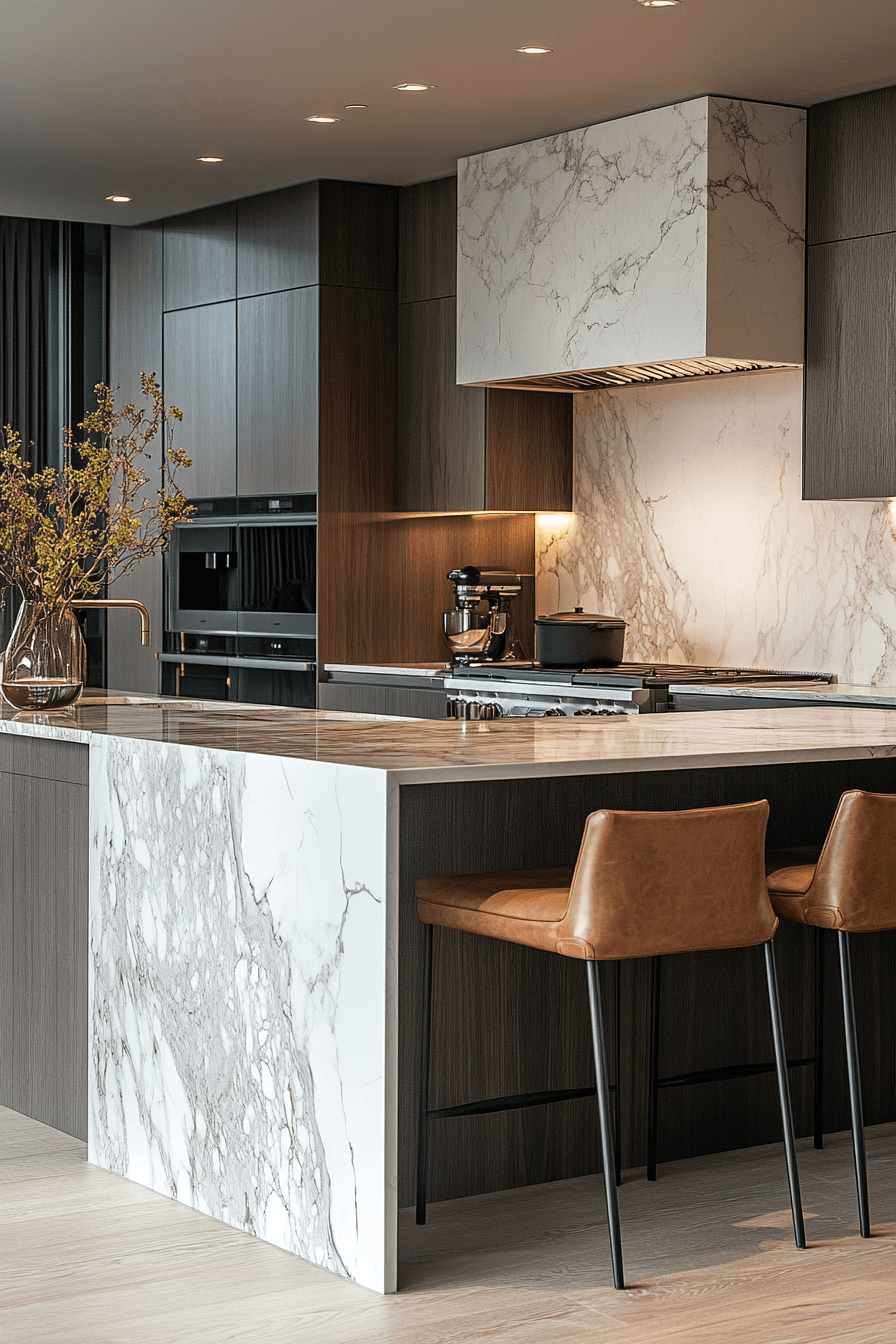 29 White Marble Kitchen Spaces That Feel Polished and Peaceful 21 white marble kitchen