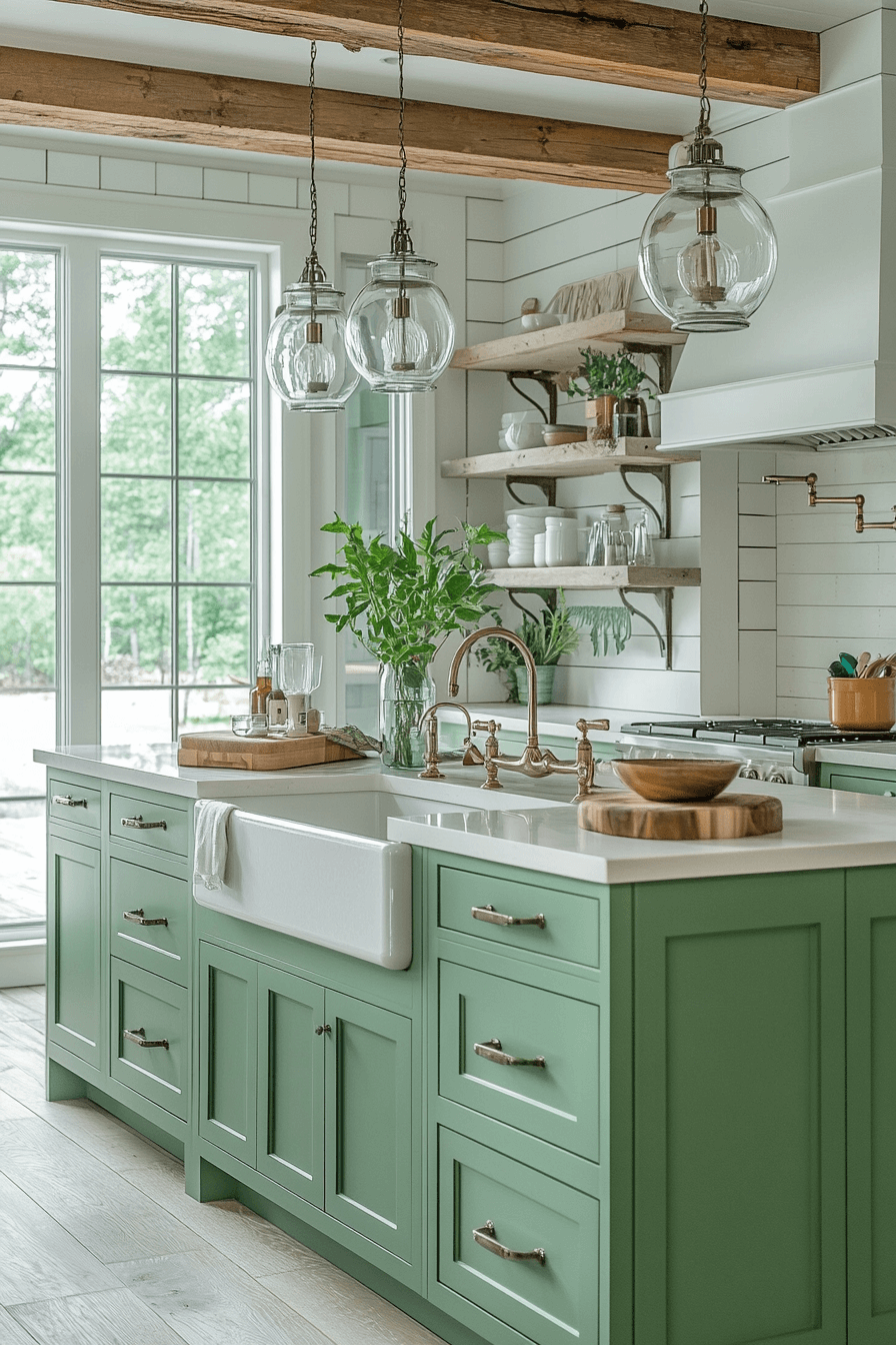 29 Green and White Kitchen Styles That Bring Calm and Charm Together 22 green and white kitchen